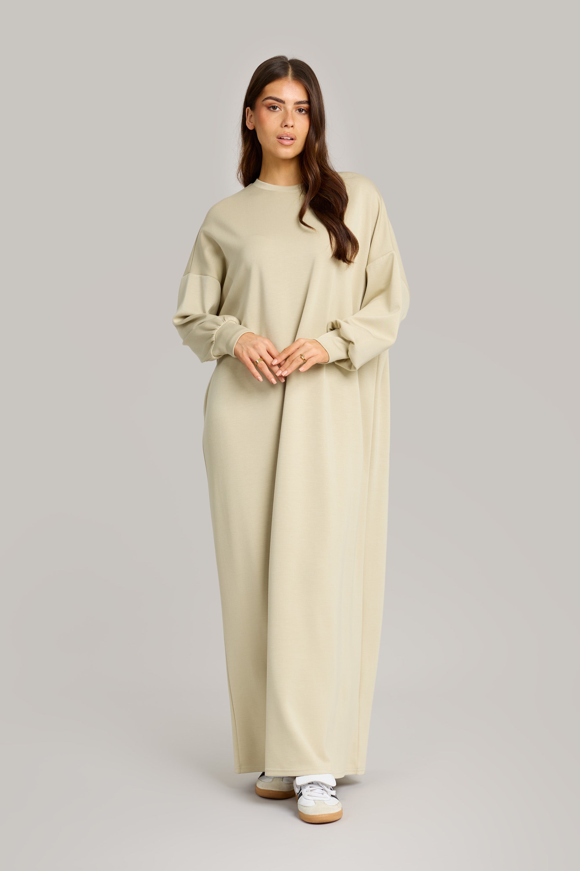 Comfy Midi Dress - Light Moss