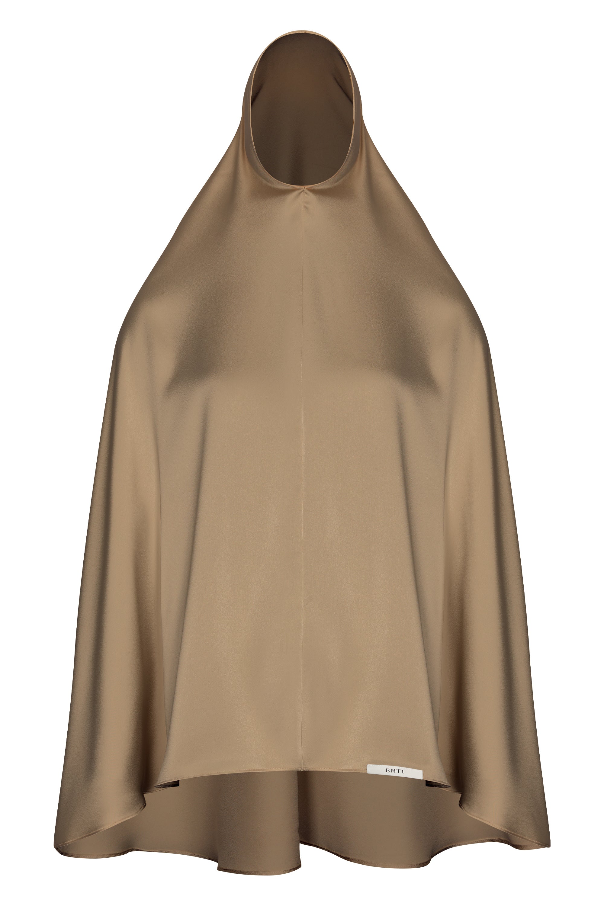 Satin Khimar Abaya Set - Cashmere Brown