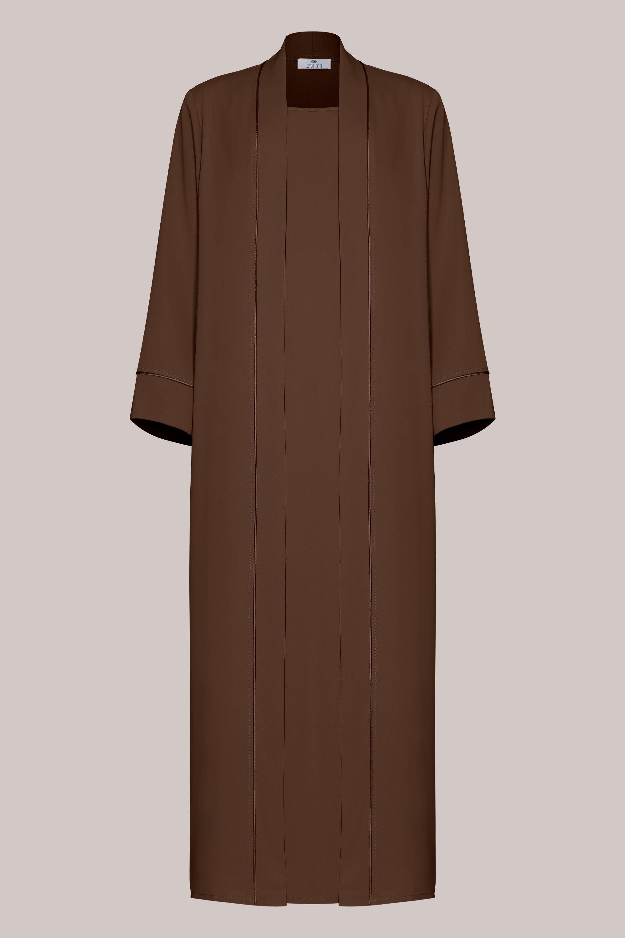 ESSENTIAL ABAYA AND DRESS - DARKBROWN