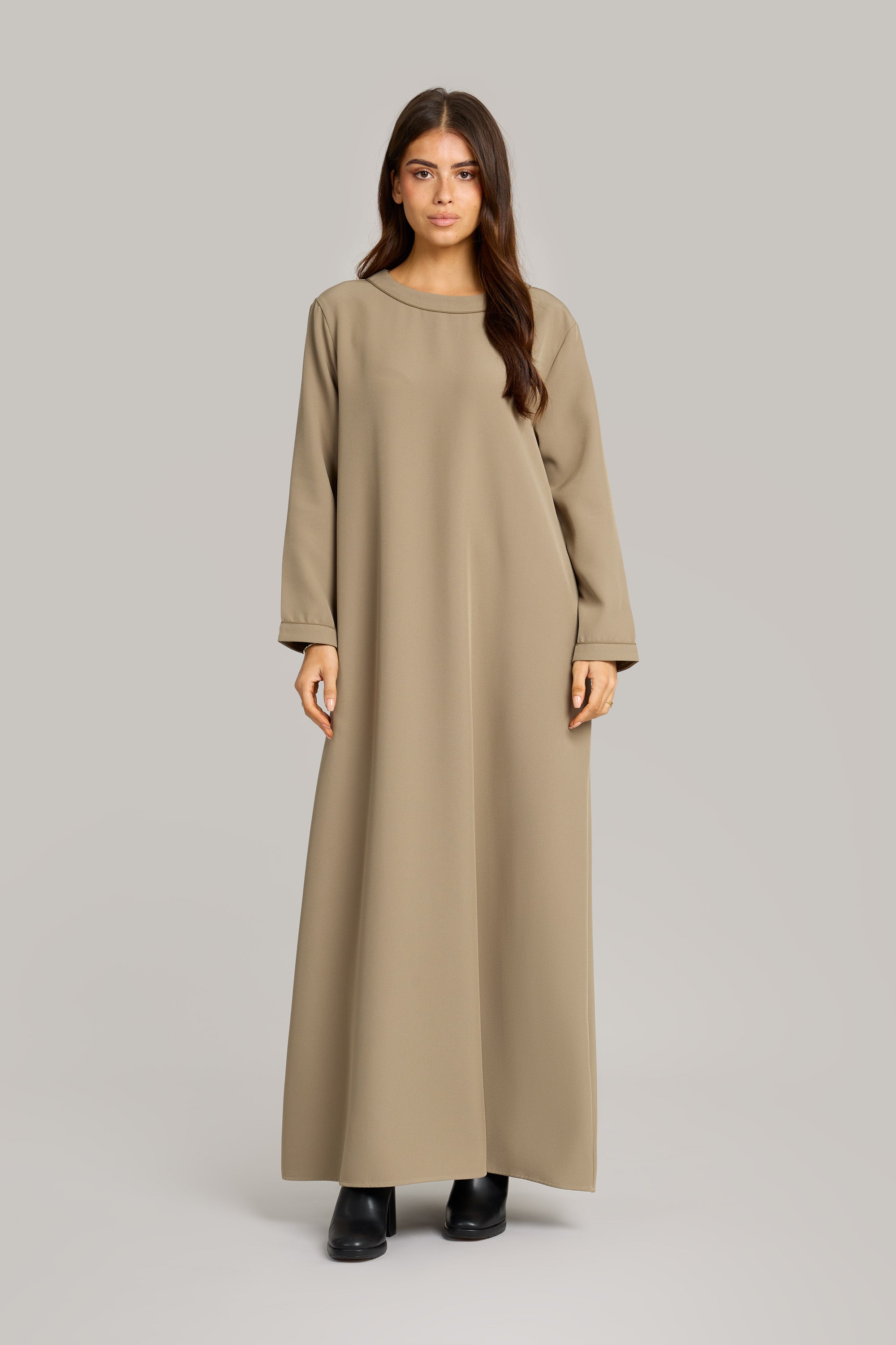 Essential Abaya Set - Ash Brown