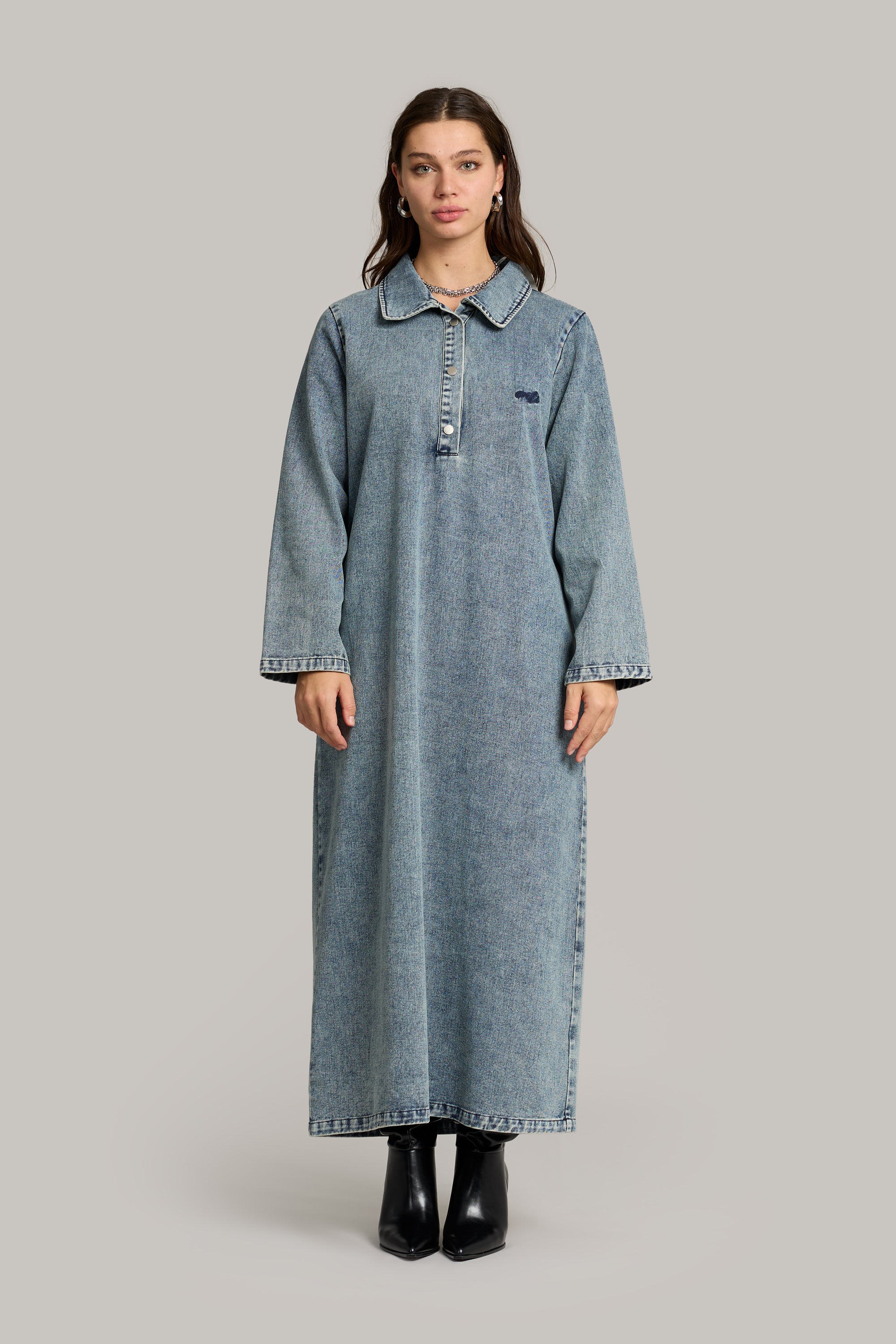 Denim Dress - Washed Blue